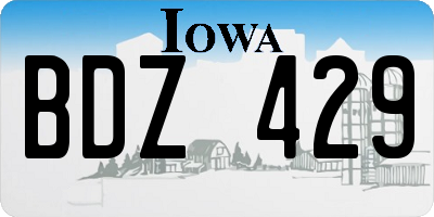 IA license plate BDZ429