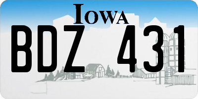 IA license plate BDZ431