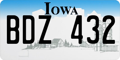 IA license plate BDZ432