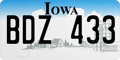 IA license plate BDZ433