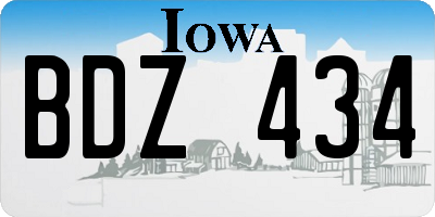IA license plate BDZ434