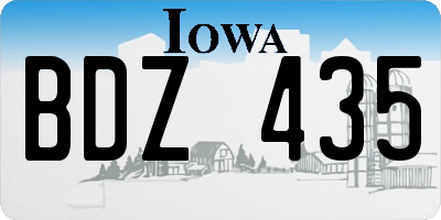 IA license plate BDZ435