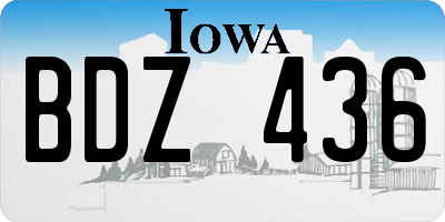 IA license plate BDZ436