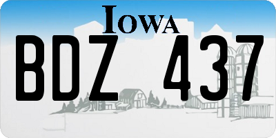 IA license plate BDZ437