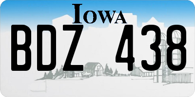 IA license plate BDZ438
