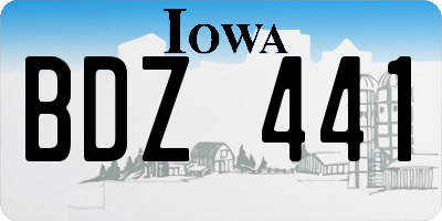 IA license plate BDZ441