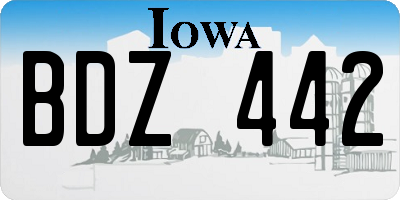 IA license plate BDZ442
