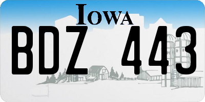 IA license plate BDZ443