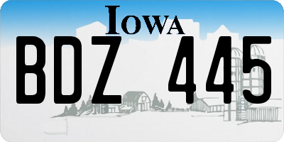 IA license plate BDZ445