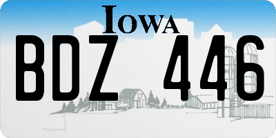 IA license plate BDZ446