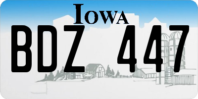 IA license plate BDZ447