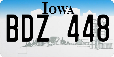 IA license plate BDZ448