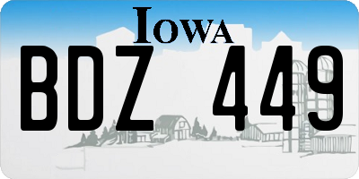 IA license plate BDZ449