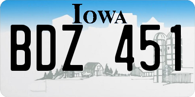 IA license plate BDZ451