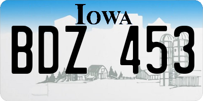 IA license plate BDZ453