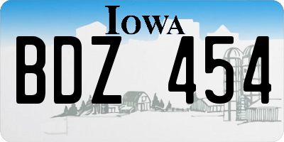 IA license plate BDZ454
