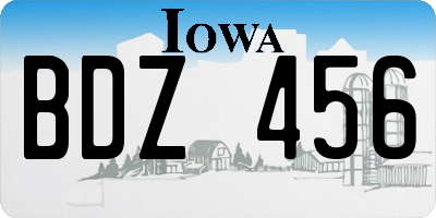 IA license plate BDZ456