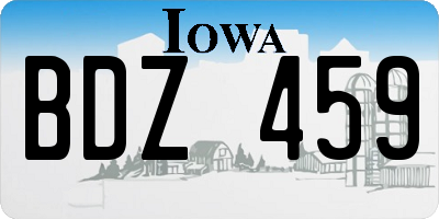 IA license plate BDZ459