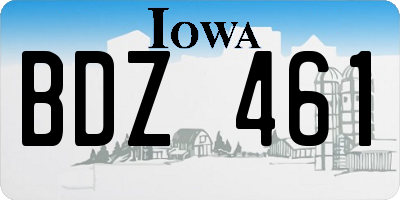 IA license plate BDZ461