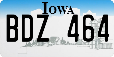 IA license plate BDZ464
