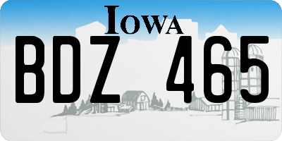 IA license plate BDZ465