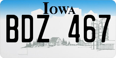 IA license plate BDZ467