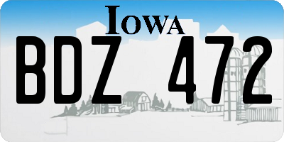 IA license plate BDZ472