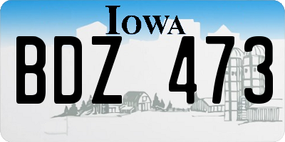 IA license plate BDZ473