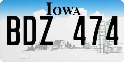 IA license plate BDZ474