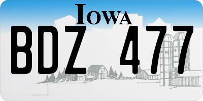 IA license plate BDZ477