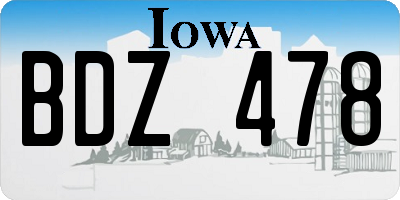 IA license plate BDZ478