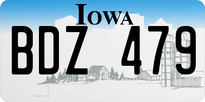 IA license plate BDZ479