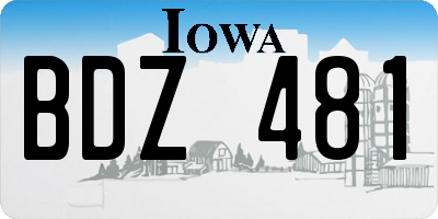 IA license plate BDZ481