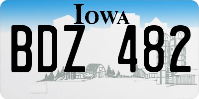 IA license plate BDZ482