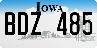 IA license plate BDZ485