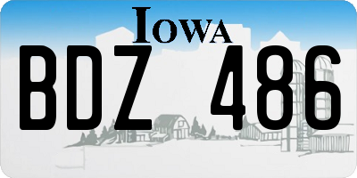 IA license plate BDZ486