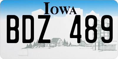 IA license plate BDZ489