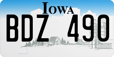 IA license plate BDZ490