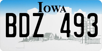 IA license plate BDZ493