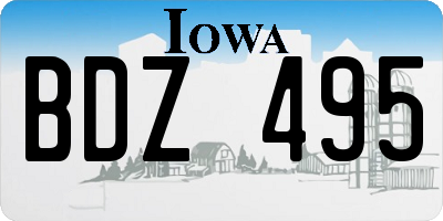 IA license plate BDZ495