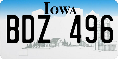 IA license plate BDZ496