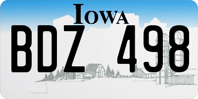 IA license plate BDZ498