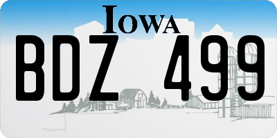 IA license plate BDZ499