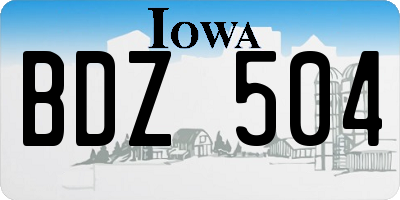 IA license plate BDZ504