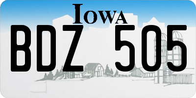 IA license plate BDZ505