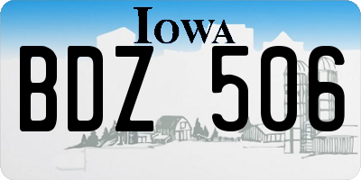 IA license plate BDZ506