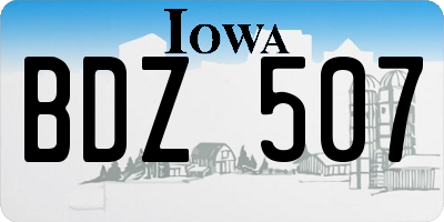 IA license plate BDZ507