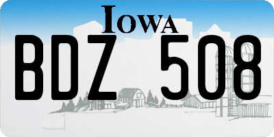 IA license plate BDZ508