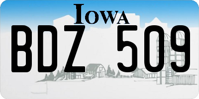 IA license plate BDZ509
