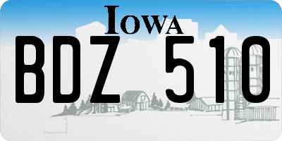 IA license plate BDZ510